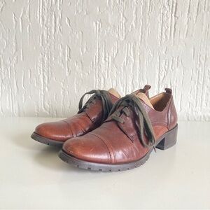 Anthropologie Biviel Brown Leather Shoes Size 38